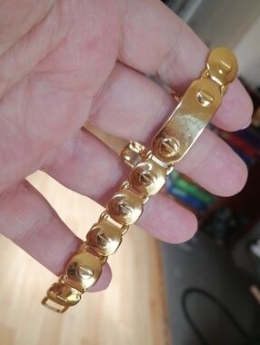 18 K Yellow Gold  Plated Unisex Bracelet 7.25" Long